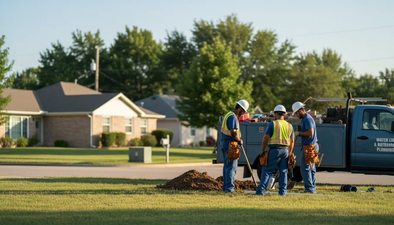 Residential water line and bathroom plumbing service in Mousie, KY